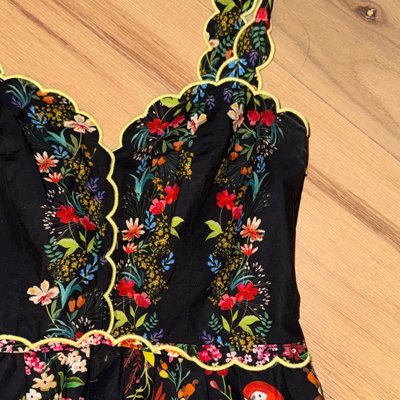 Farm Rio Black Delicate Forest Scarves Organic Cotton Maxi Dress Small - Picture 5 of 8